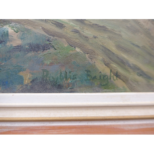 1074 - PHYLLIS BAIGHT (XX) A framed oil on board 'Bishopstone Village, Seaford, Sussex'. Signed bottom righ... 