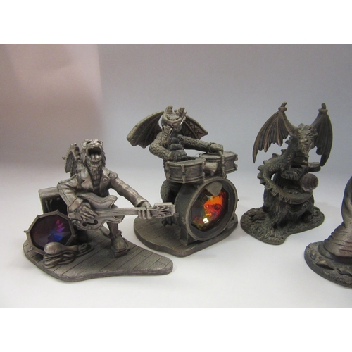 4309 - Six Myth and Magic pewter figures including 