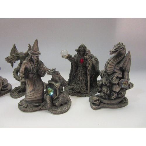 4309 - Six Myth and Magic pewter figures including 