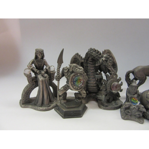 4335 - Seven Myth and Magic pewter figures including 