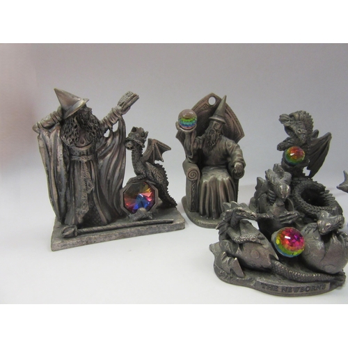 4348 - Five Myth and Magic pewter figures including 