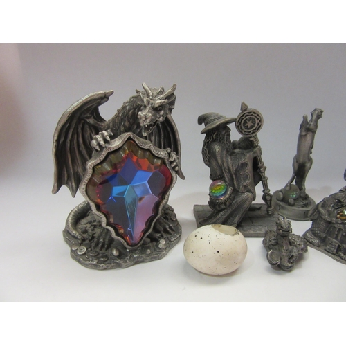 4350 - Seven Myth and Magic pewter figures including 