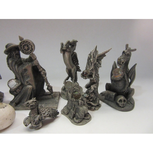 4350 - Seven Myth and Magic pewter figures including 