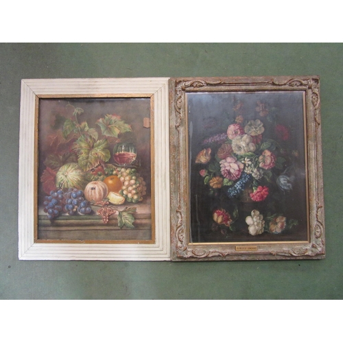 4359 - Two Victorian still-life paintings, one an oil on canvas attributed to Marcello Giachino and the oth... 