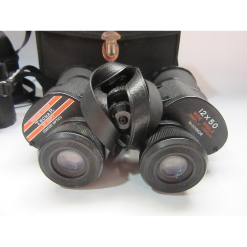 4362 - A Mamiya ZE-X camera and a pair of Tecnar by Swift 12x50 binoculars, both with cases