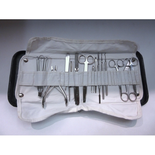 4374 - A set of stainless steel chiropody instruments, cased