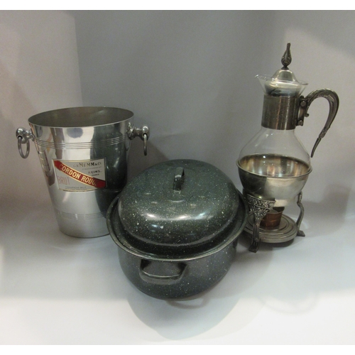 4378 - Three items to include a fish kettle, percolator and champagne bucket (3)