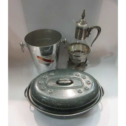 4378 - Three items to include a fish kettle, percolator and champagne bucket (3)