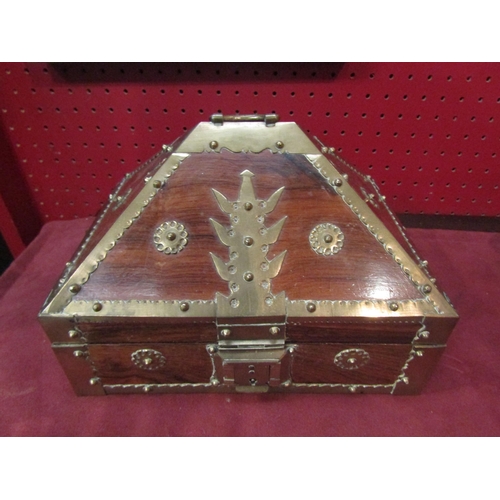 4099 - A brass bound hardwood trinket box