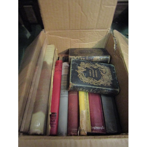 4064 - Three boxes of mixed books, including two 19th Century volumes of Goldsmith's Natural History, both ... 