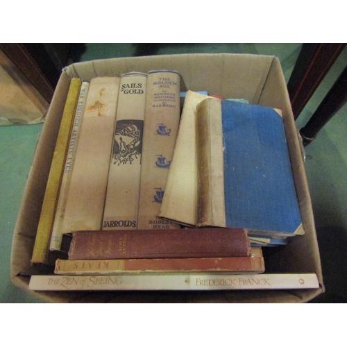 4064 - Three boxes of mixed books, including two 19th Century volumes of Goldsmith's Natural History, both ... 