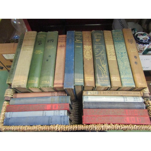 4300 - A box of vintage wildlife and countryside books, including several Ernest Thompson Seton, William J.... 