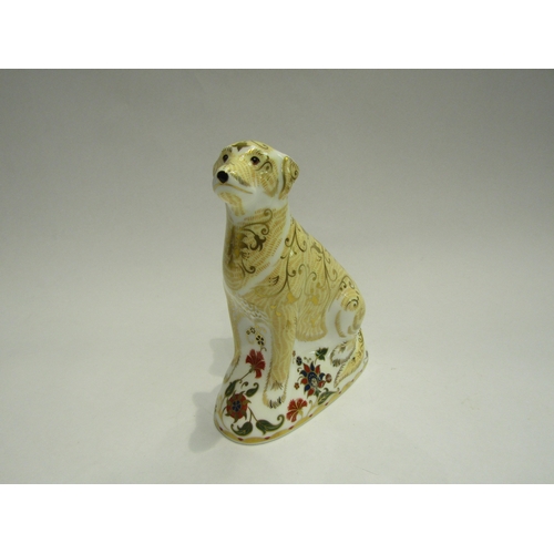 4413 - A Royal Crown Derby Labrador 2006 paperweight, gold stopper, 15.5cm tall