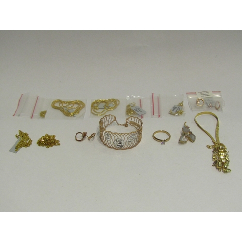 4428 - A bag of gilt 925 jewellery including earrings, neck chains etc.