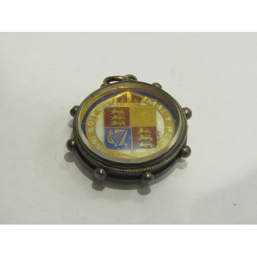 4433 - An 1887 enamelled Queen Victoria coin pendant/fob