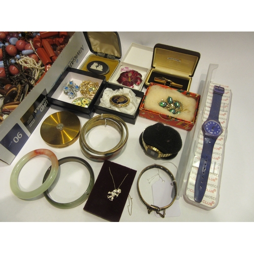 4405 - A collection of costume jewellery, mostly consisting of bracelets, necklaces and brooches