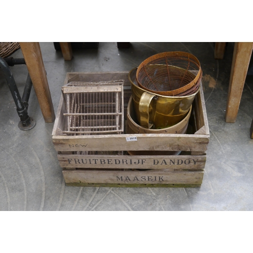 2018 - A fruit box with a variety of baskets and fruit picking baskets