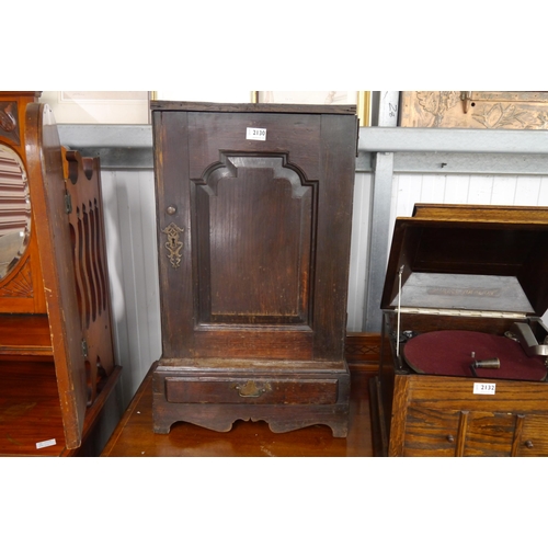 2130 - An 18th Century oak cabinet with fitted interior