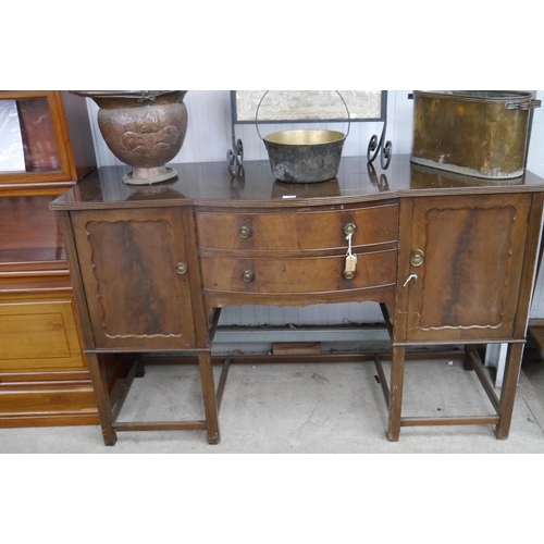 2156 - A 1940's mahogany sideboard with bow front