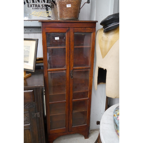 2172 - A 19th Century pine and glazed slim bookcase