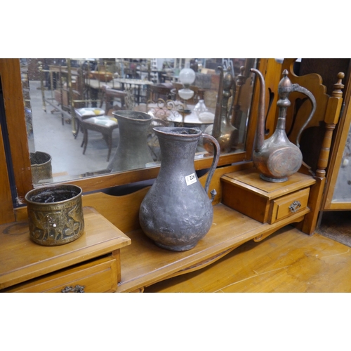 2261 - Three Eastern metal pots