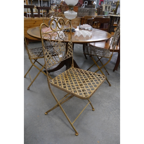 2292 - Four metal cafe chairs