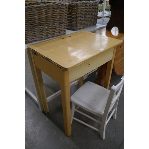 2301 - A 1950's yellow painted desk