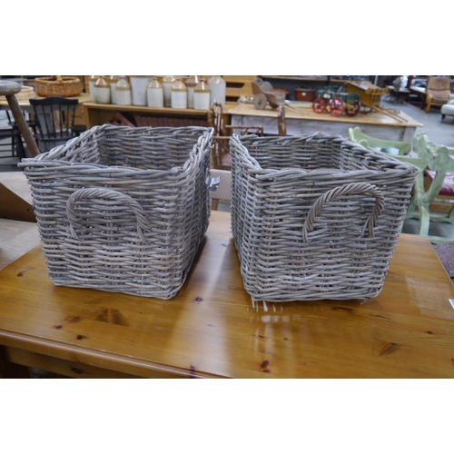 2308 - Two wicker log baskets