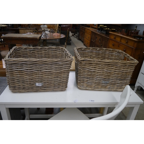 2318 - Two wicker log baskets