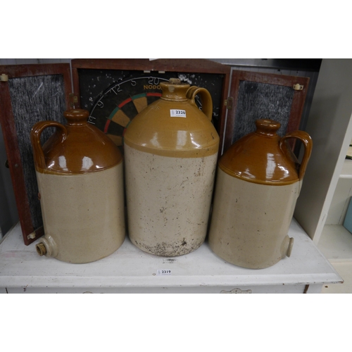 2320 - Three stoneware flagons