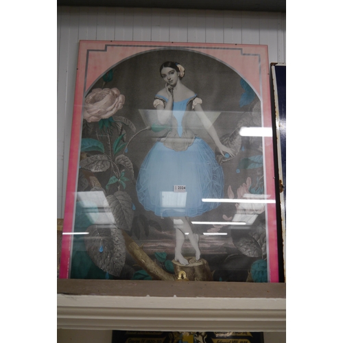 2324 - A framed ballerina poster 