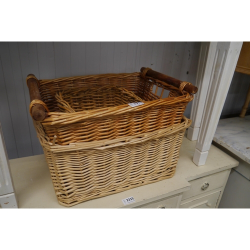 2332 - Three wicker baskets