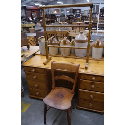 2379 - A Victorian pine towel rail and Victorian chair