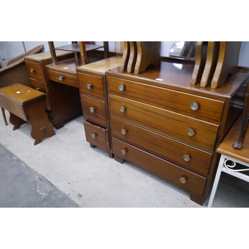 2427 - A 1940's mahogany chest of four drawers and matching dressing table