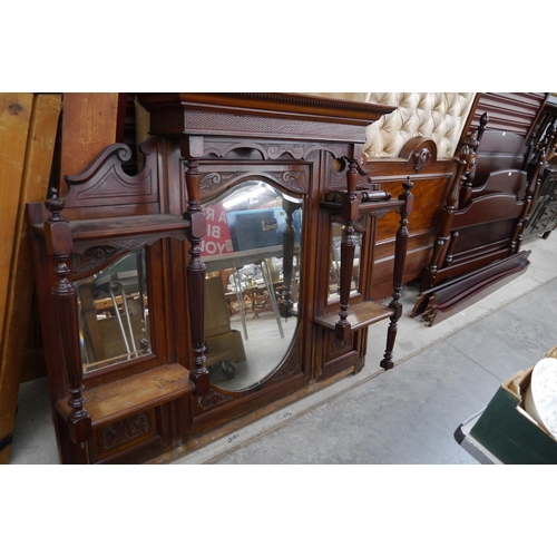 2442 - A Victorian over mantle mirror