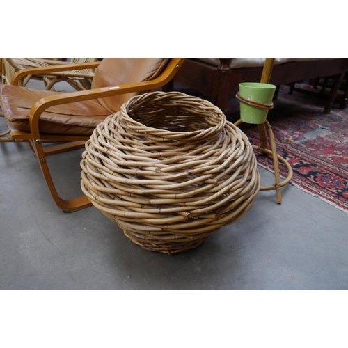 2510 - A large wicker lobster pot basket