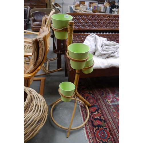 2511 - A 1960's bamboo plant stand