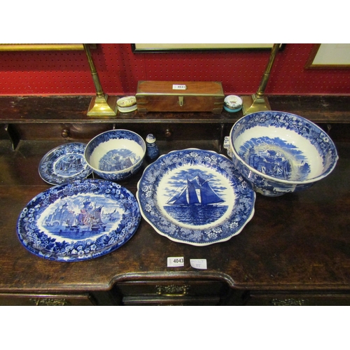 4042 - Six pieces of Wedgwood deep blue 