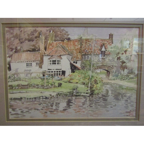 4071 - C.E. ELLIS: A watercolour of St Paul's Ferry, signed and dated 1994 lower right, framed and glazed, ... 