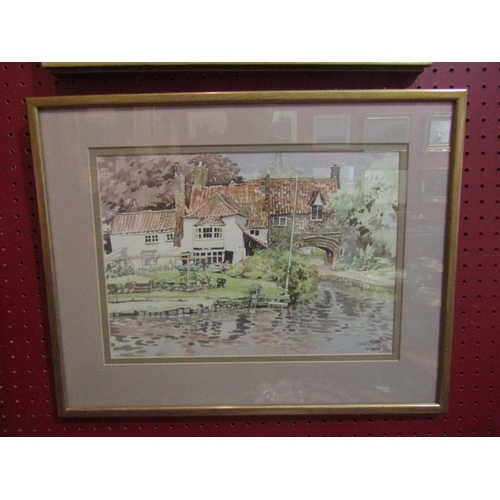 4071 - C.E. ELLIS: A watercolour of St Paul's Ferry, signed and dated 1994 lower right, framed and glazed, ... 