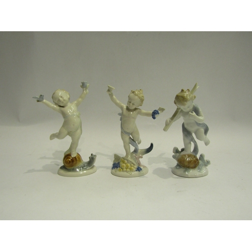 4480 - Three German porcelain figures, 14cm tall