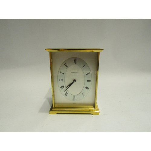 4496 - A Garrard carriage clock with quartz movement, inscription to the reverse dated 1975, 12.5cm tall