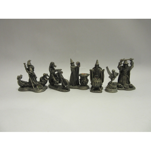 4516 - Six Myth & Magic pewter figures including 