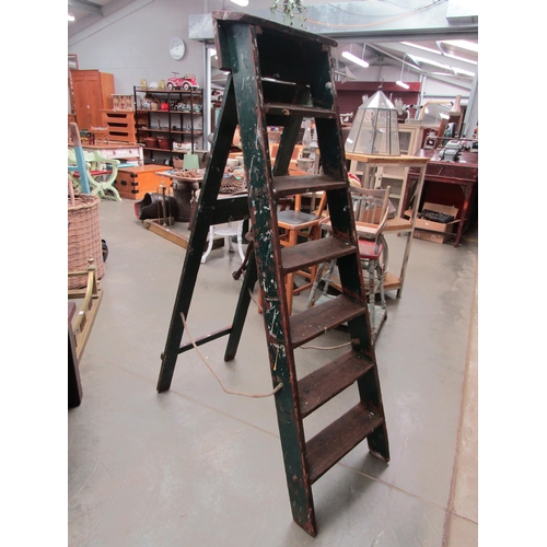 2088 - A set of vintage timber steps from the Paint-Shop