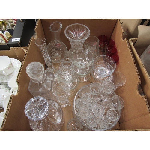 2449 - Two boxes of mixed glassware