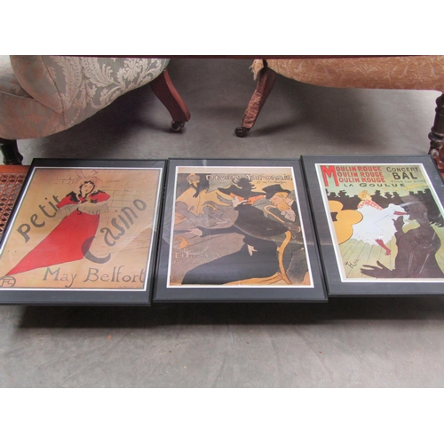 2519 - Six Art Nouveau style Frenxh posters framed and glazed