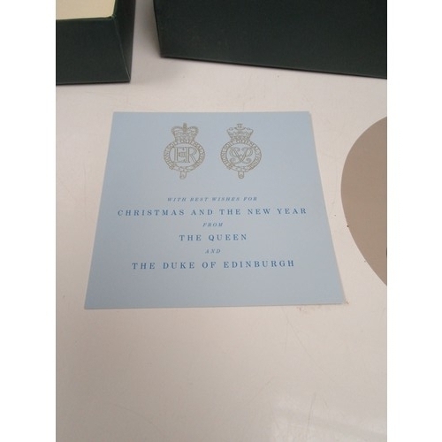 6250 - Two Fortnum & Mason Christmas puddings 007 and 008 'With best wishes the Queen and the Duke of Edinb... 