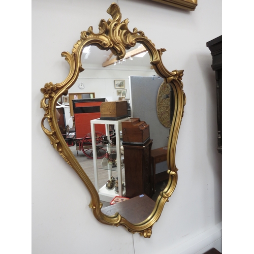 6066 - A 21st Century rococo style wall mirror, 97cm x 64cm