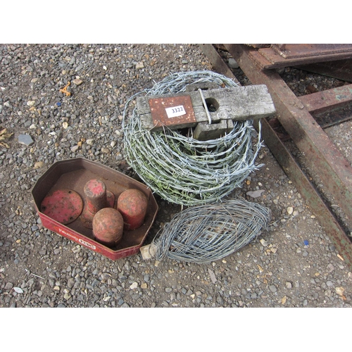 3261 - A quantity of PTO shaft covers and barbed wire