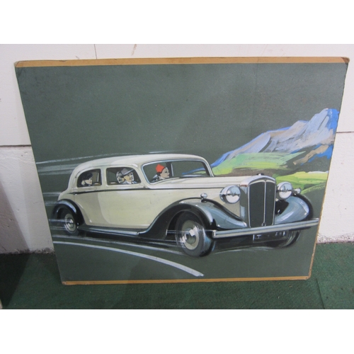 5010 - A Renault advertising poster mounted to board And three various prints